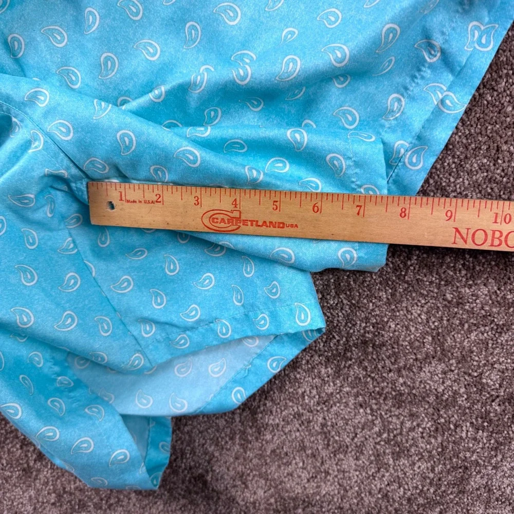 Peter Millar Mens XXL Teal Paisley Swim Trunks Mesh Lined Drawstring Shorts - Picture 8 of 8